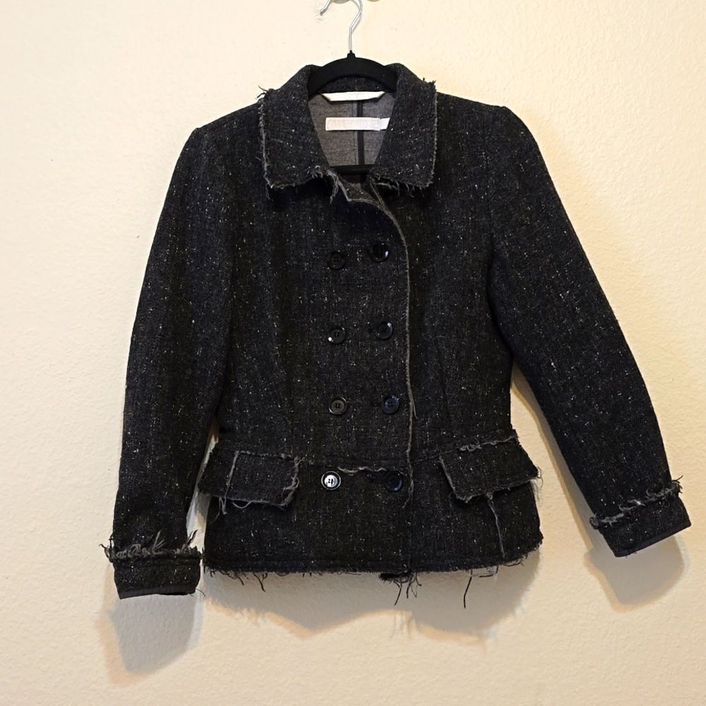 All Saints Wool Coat /Women gray Wool/angora blendTweed Jacket‎ size me…